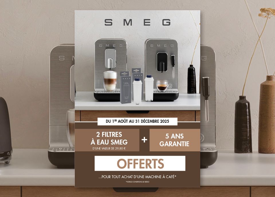 5 ans de garantie offerte pour tout achat d'une machine à café automatique ! | Smeg France