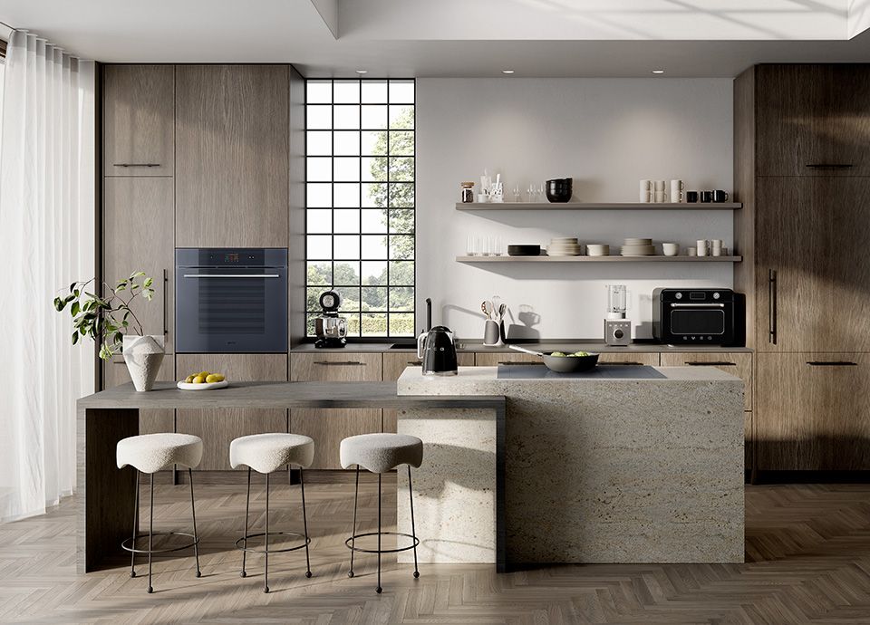 Cucina moderna con elettrodomestici Smeg