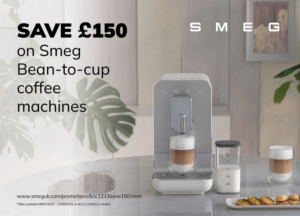 Smeg retro BCC12 & BCC13 bean to cup coffee machine promotion with save £150