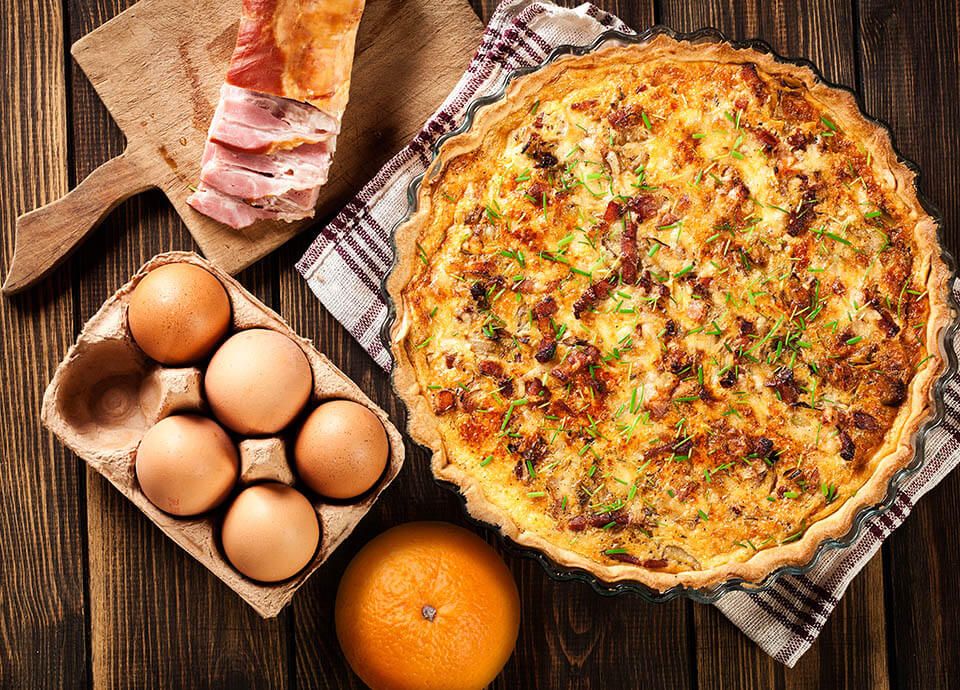 Onion, Orange and Bacon Quiche